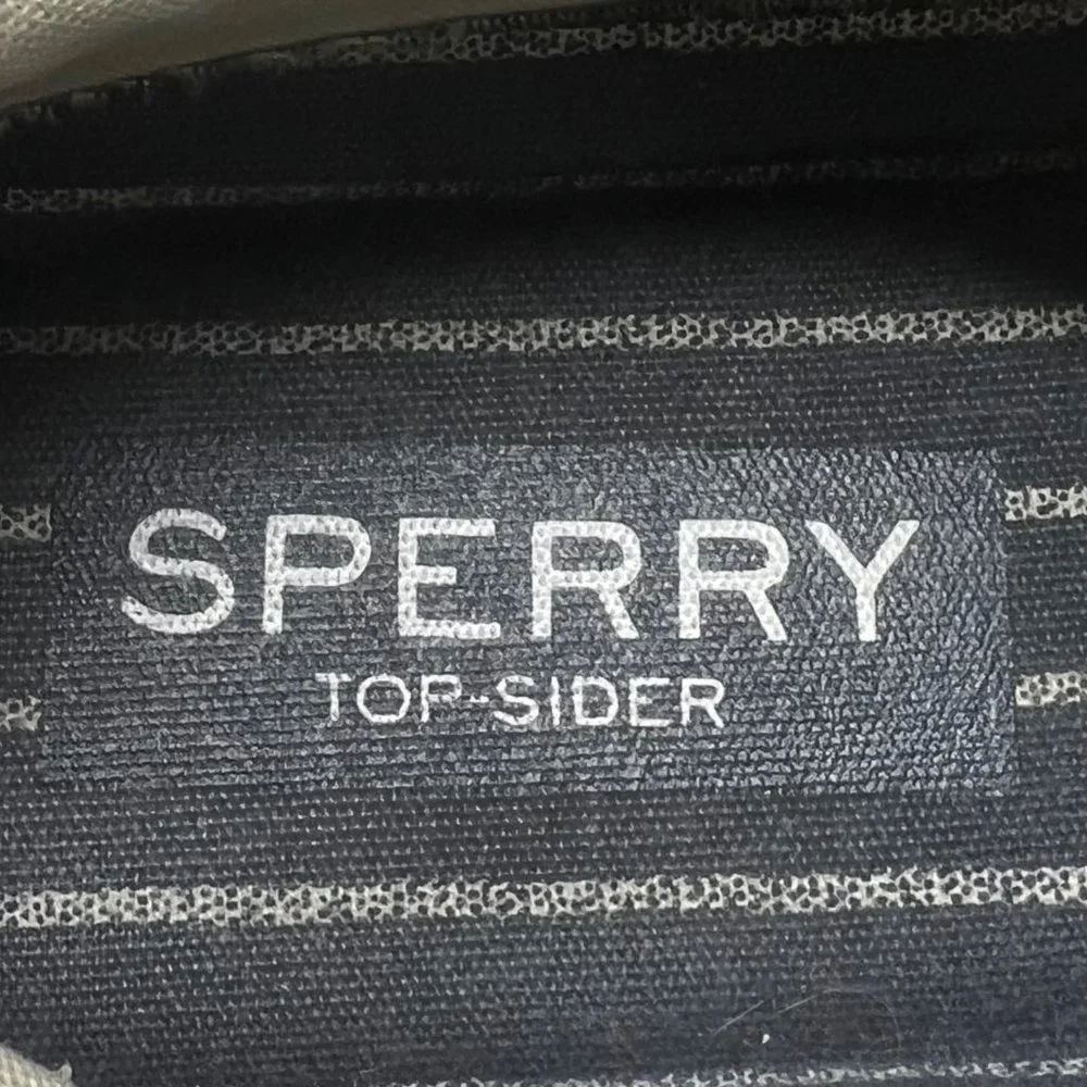 Sperry Striper 2 Gray Canvas Deck Boat Shoe Lace‎ Up STS16795 Size 8 US Preppy